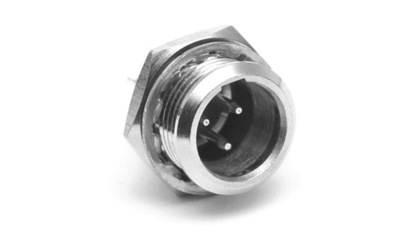 Amphenol Industrial 三芯卡侬头, Mini XLR 连接器公插, 底盘安装, 50 V, 5A, IP00, 直向