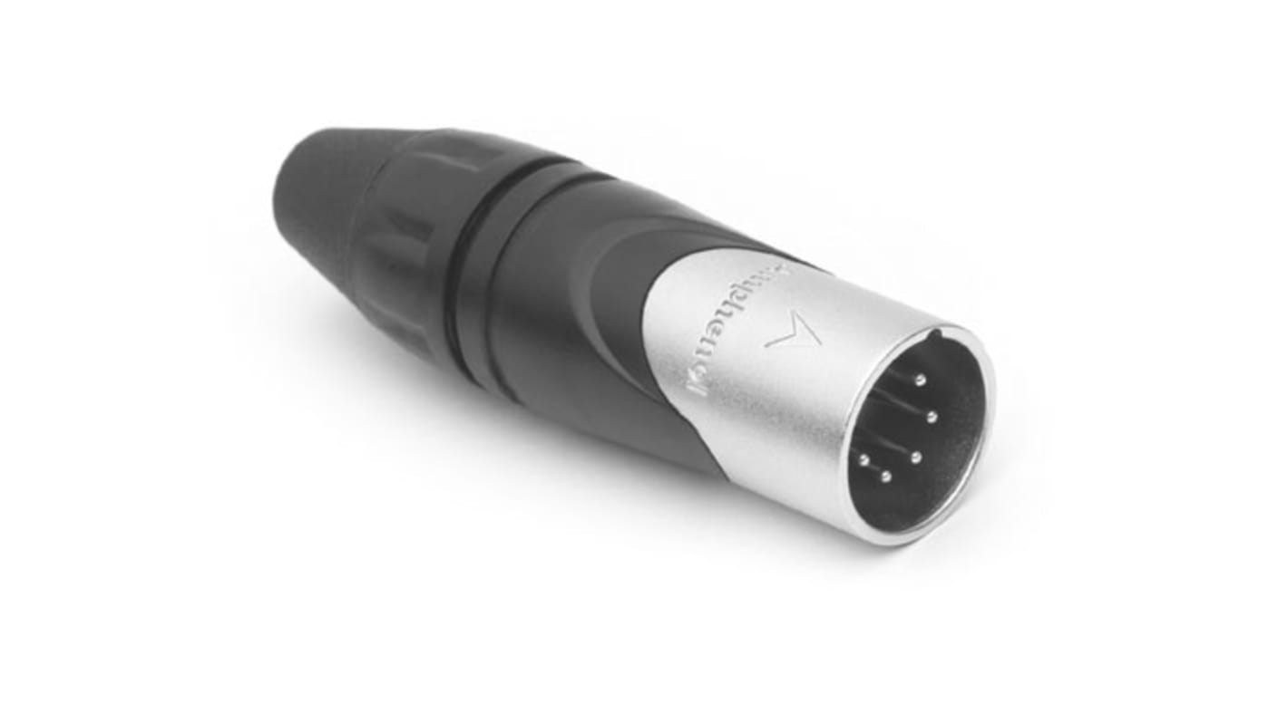 Amphenol Industrial 五芯卡侬头, XLR公插, 电缆安装, 133 V, 7.5A, IP40, 直向