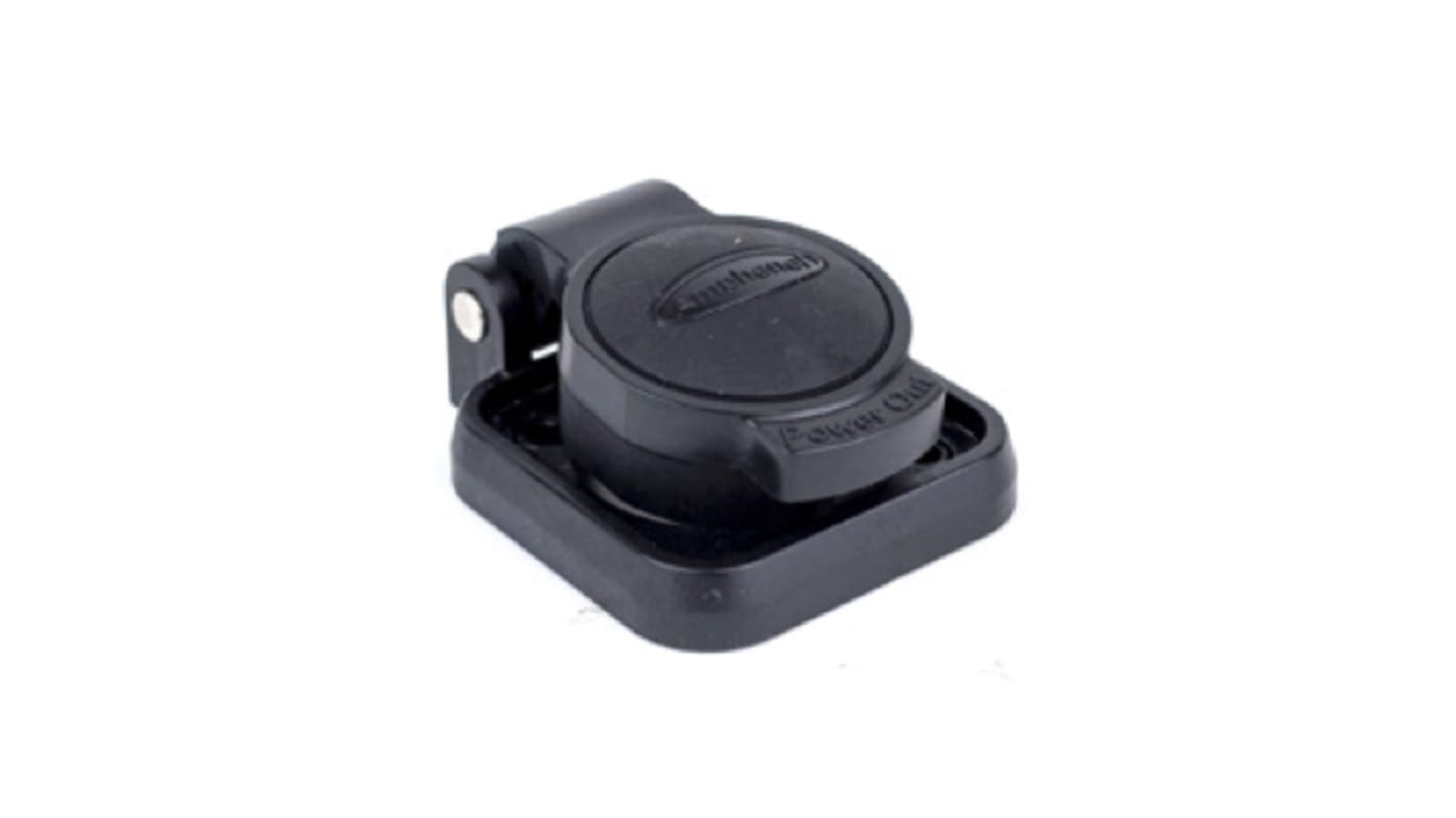 Cappuccio connettore, Amphenol Industrial, Nero, Cappuccio di tenuta, 2 + PE IP65, uso con Connettori di potenza