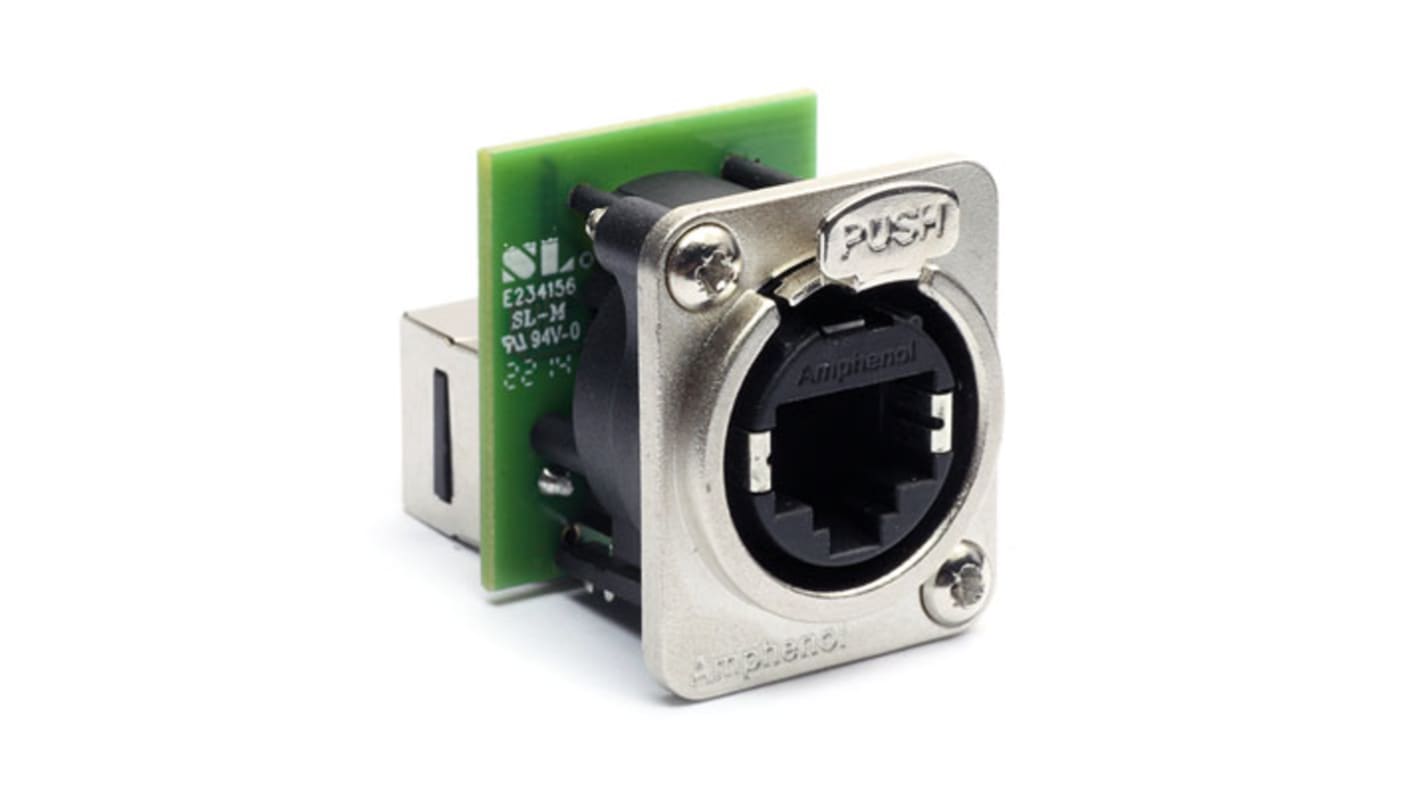 Amphenol Industrial Chassis Mount XLR Connector, Horizontal, Female, IP40, 125 V, 1 Way, Nickel, Silver Plating