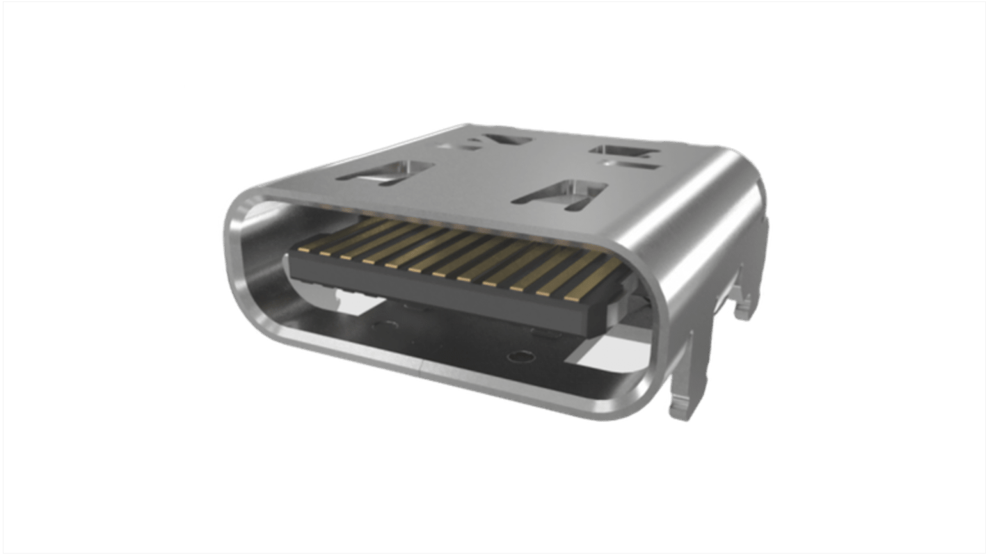 Amphenol Communications Solutions Type-Type C USB4 USBコネクタ Type-C, レセプタクル, 上部取り付け