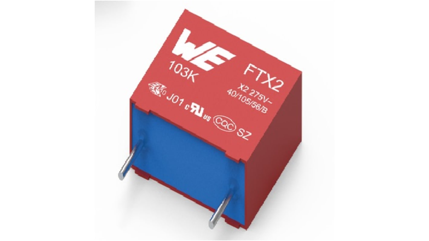 Condensatore a film Wurth Elektronik, WCAP-FTXX, 220nF, 310V ca, ±10%