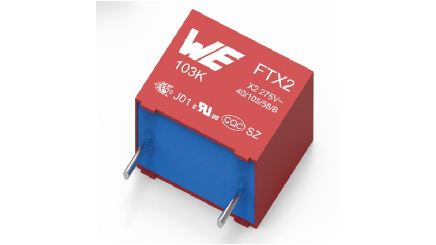 Würth Elektronik WCAP-FTXX Folienkondensator 1μF ±10% / 310V ac, THT