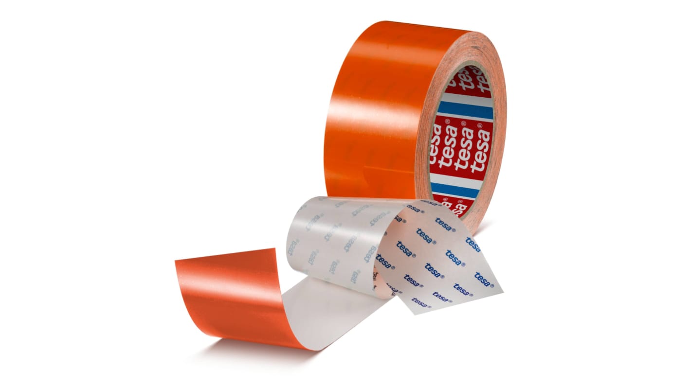 Tesa 60960 Orange PET Film 20m Floor Tape, 0.175mm Thickness