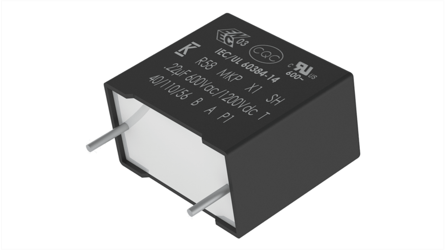 KEMET R58 Film Capacitor, 600V ac, 10%, 220nF