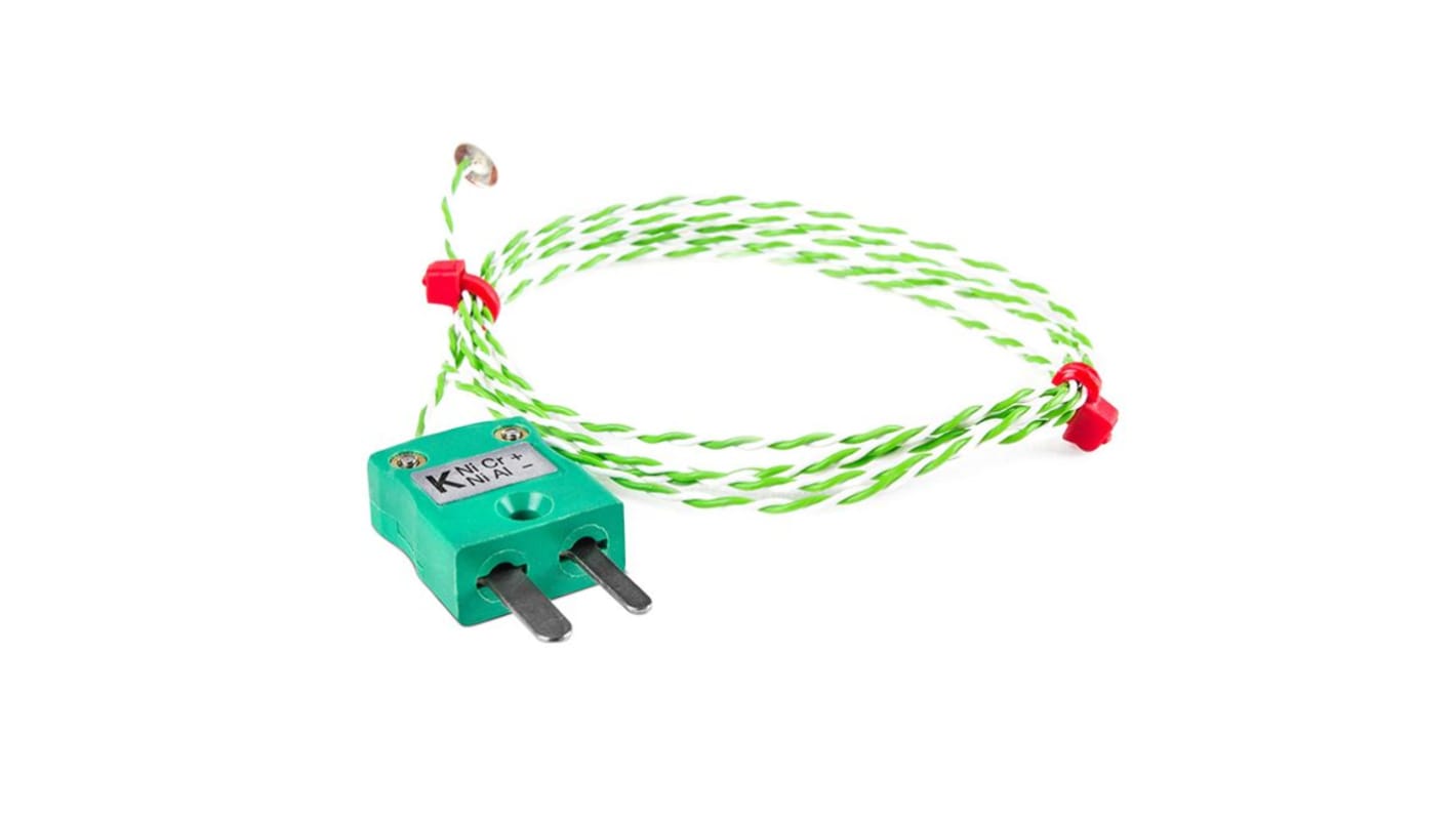 RS PRO Type K Thermocouple 2m Length, 6.35mm Diameter, 0°C → +200°C