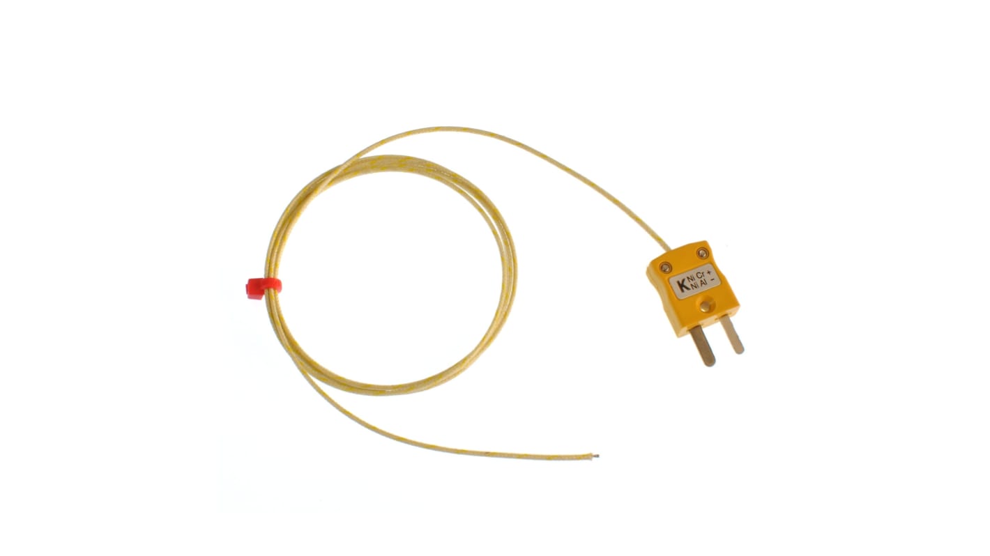 Termopara z odsłoniętym złączem K średnica 1/0.3mm długość 1m -60°C do +350°C Wtyk miniaturowy RS PRO