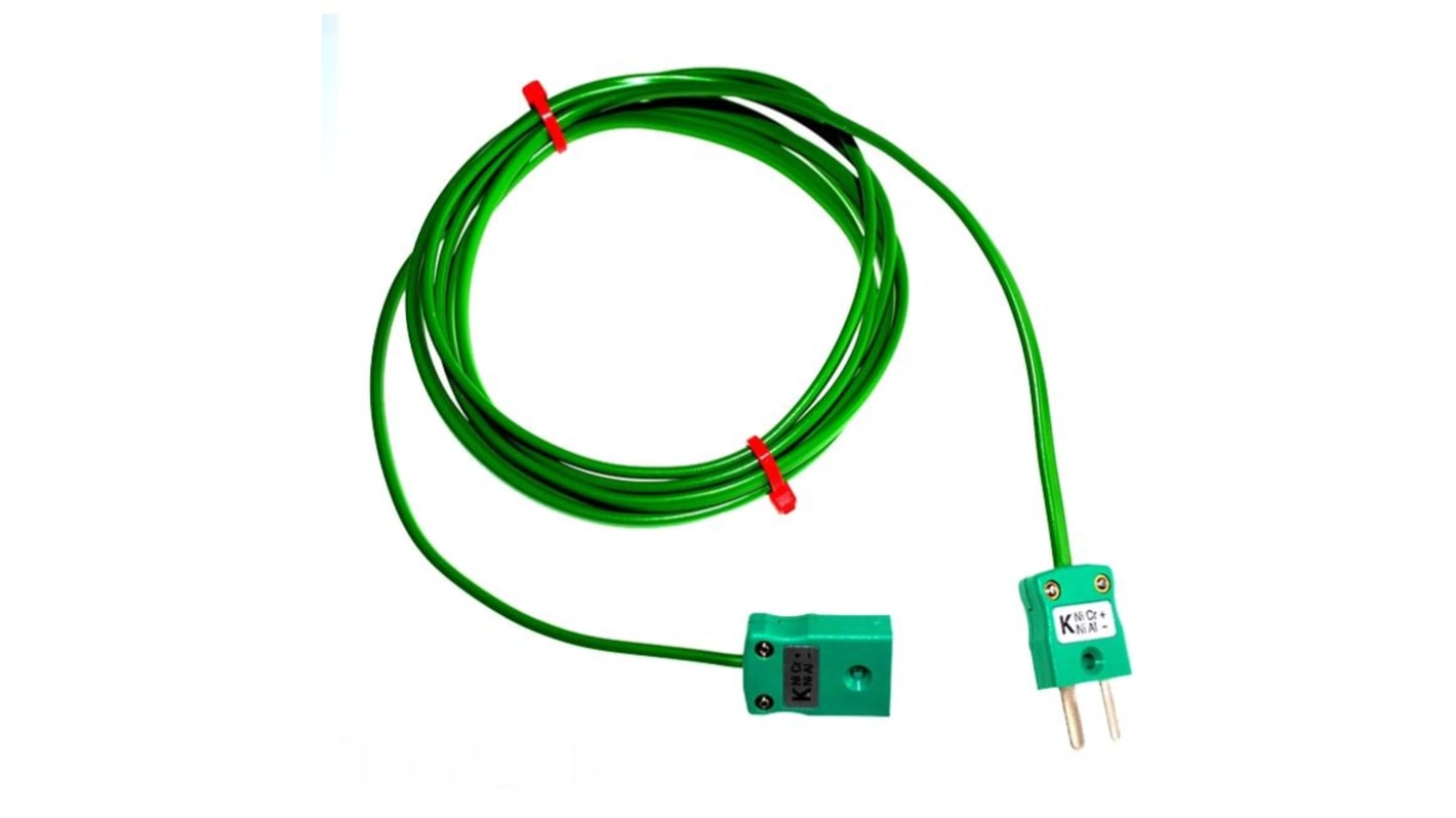 RS PRO Type K Thermocouple Cable/Wire Extension Lead, 5m, Unscreened, PVC Insulation, +105°C Max, 7/0.2mm
