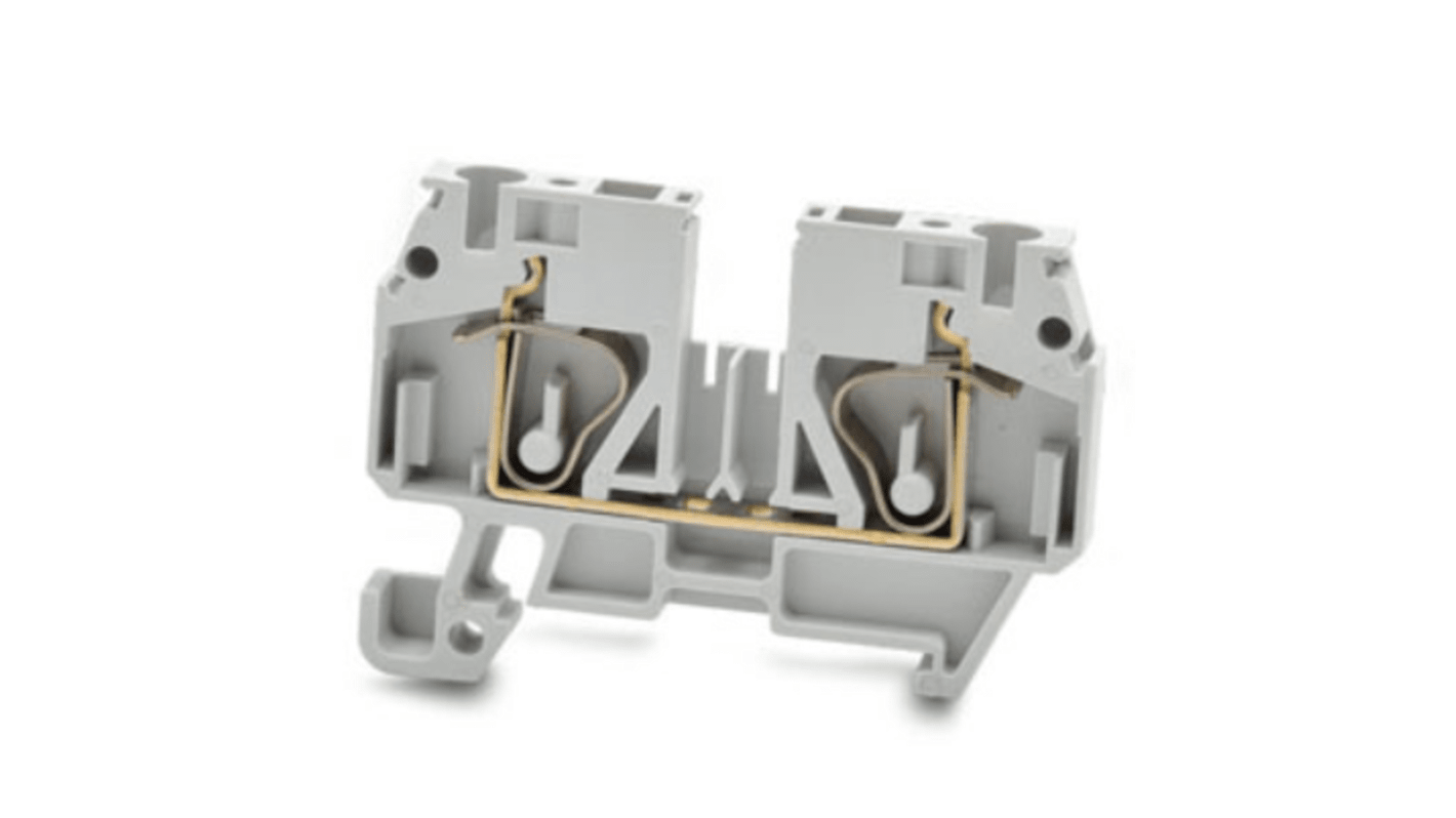 RS PRO Grey Feed Through Terminal Block, 4mm², 1-Level, Spring Termination