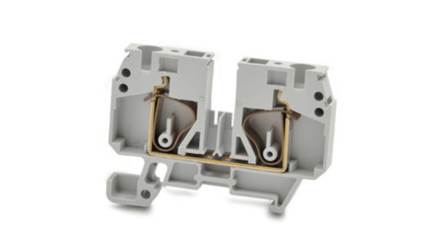 RS PRO 单层直通式接线端子, 57A, 630 V, 6mm²CSA, 弹簧端接, 灰色