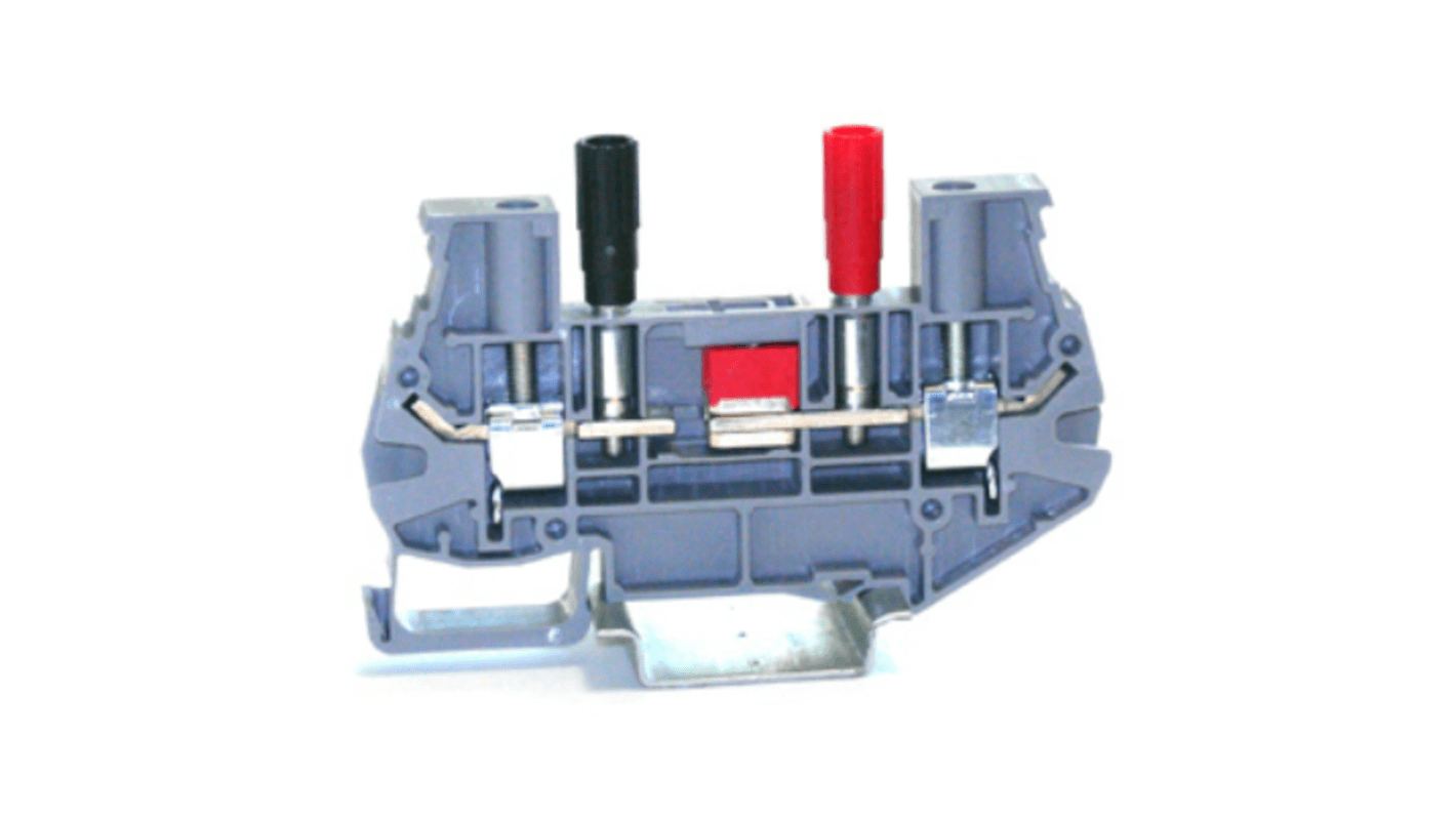 RS PRO Grey, 6mm², 1-Level, Cage Clamp Termination