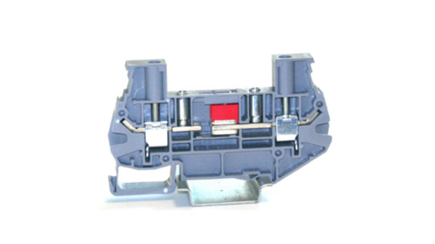 RS PRO Grey, 6mm², 1-Level, Cage Clamp Termination