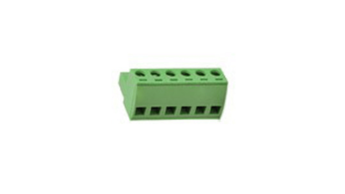 RS PRO, 5.08mm Pitch, 6 Way, Pluggable Terminal Block, Plug, PCB, Cage Clamp Termination