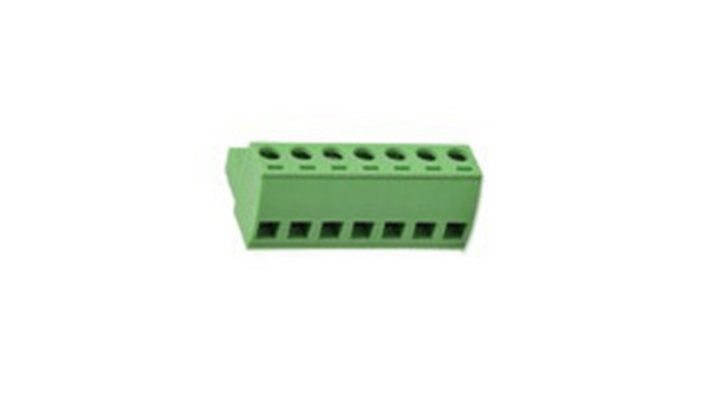 RS PRO, 5.08mm Pitch, 7 Way, Pluggable Terminal Block, Plug, PCB, Cage Clamp Termination