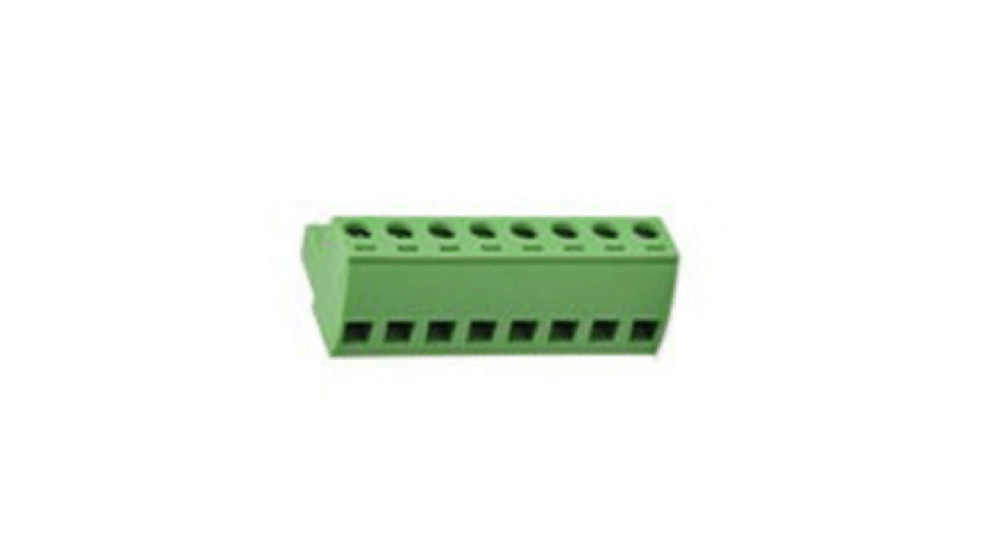 RS PRO, 5.08mm Pitch, 8 Way, Pluggable Terminal Block, Plug, PCB, Cage Clamp Termination