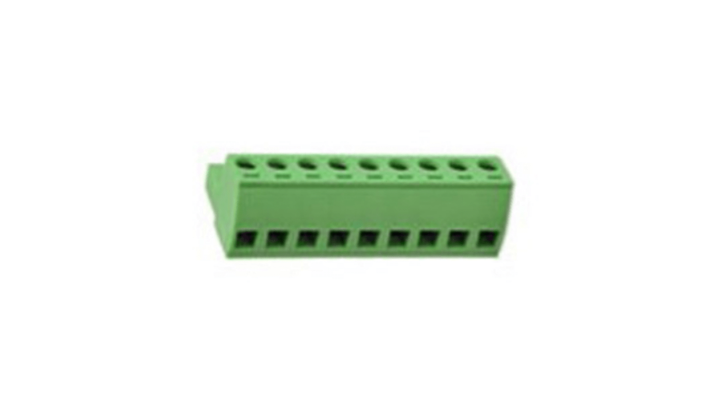 RS PRO, 5.08mm Pitch, 9 Way, Pluggable Terminal Block, Plug, PCB, Cage Clamp Termination