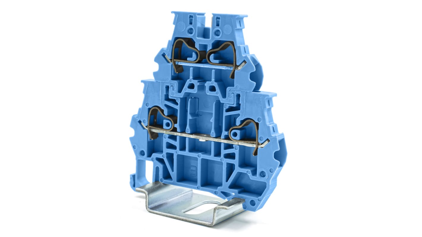RS PRO Blue, 4mm², 2-Level, Spring Termination