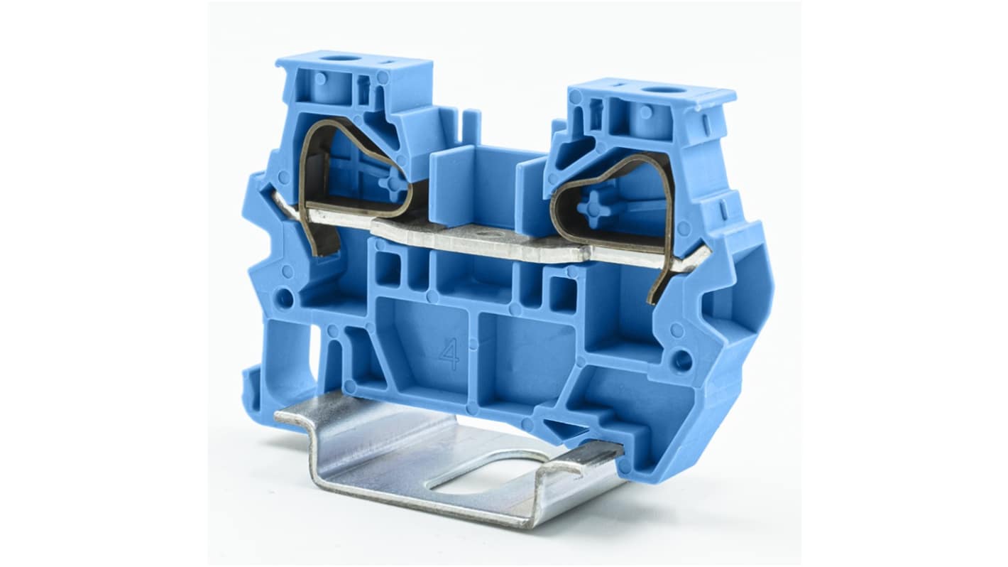RS PRO Blue, 6mm², 1-Level, Spring Termination