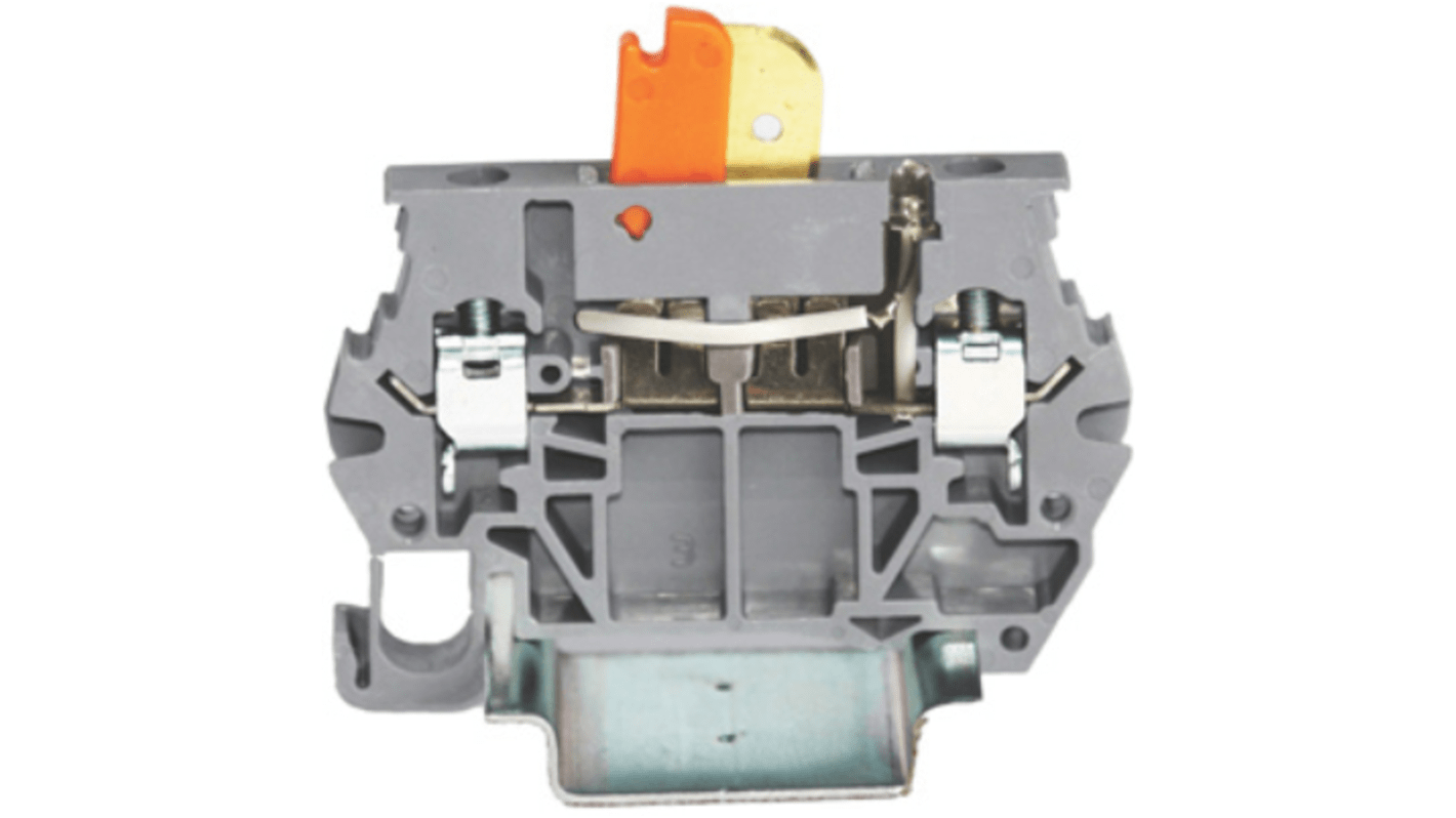 RS PRO Grey, 4mm², 1-Level, Clamp Termination