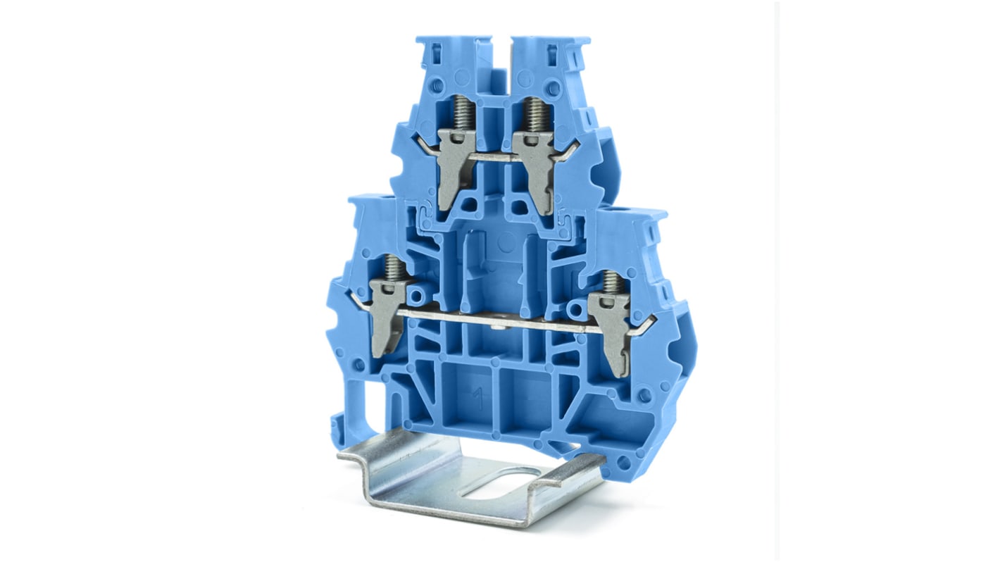 RS PRO Blue, 4mm², 2-Level, Clamp Termination