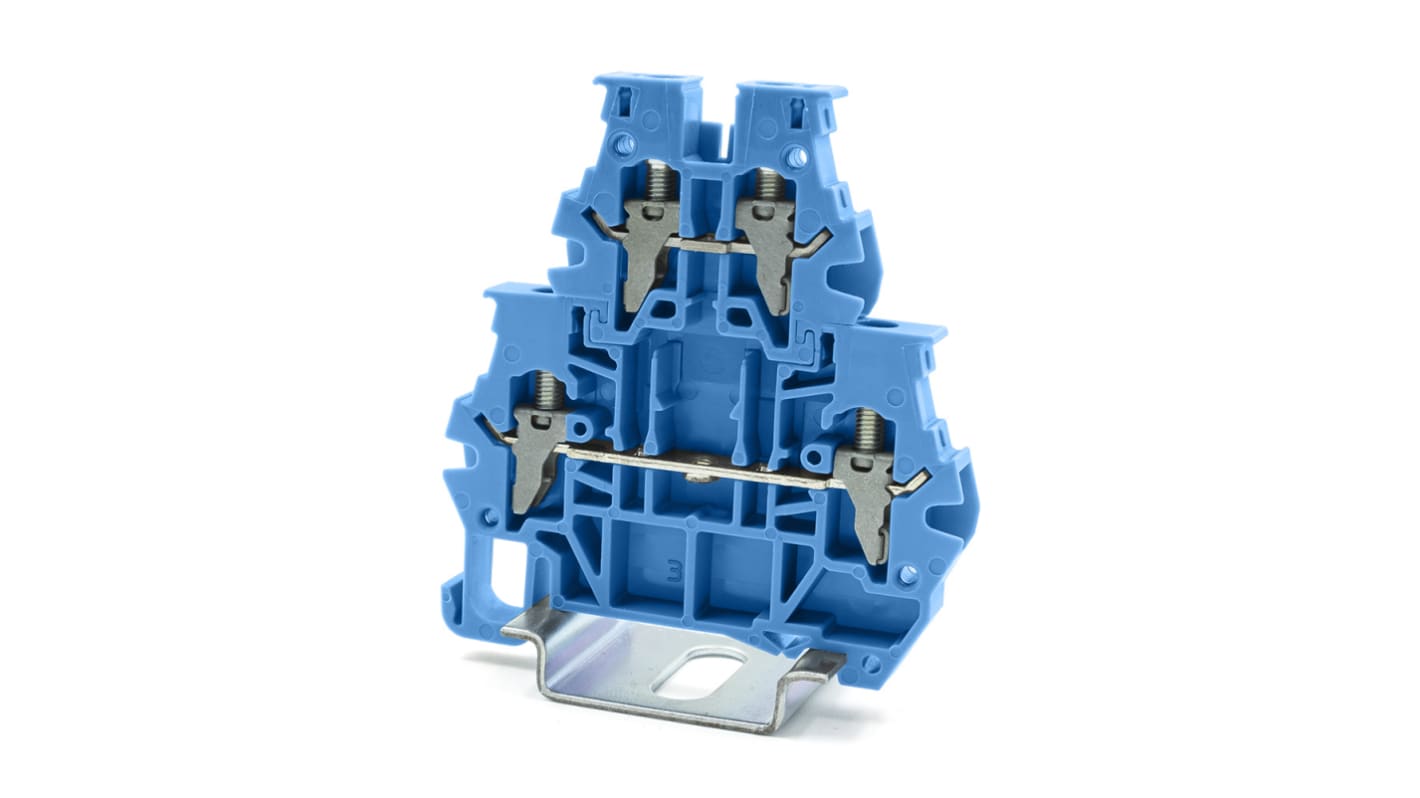 RS PRO Blue, 4mm², 2-Level, Clamp Termination