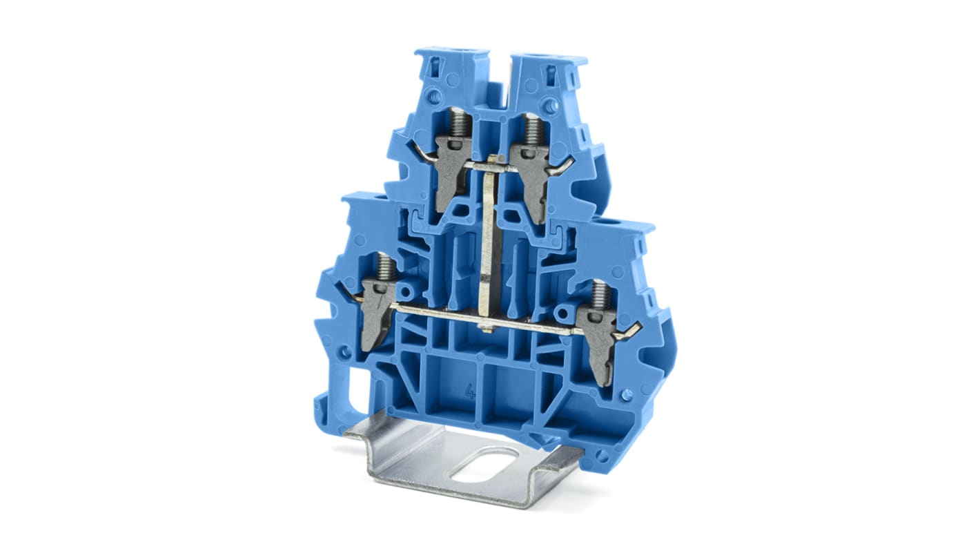 RS PRO Blue, 4mm², 1-Level, Clamp Termination