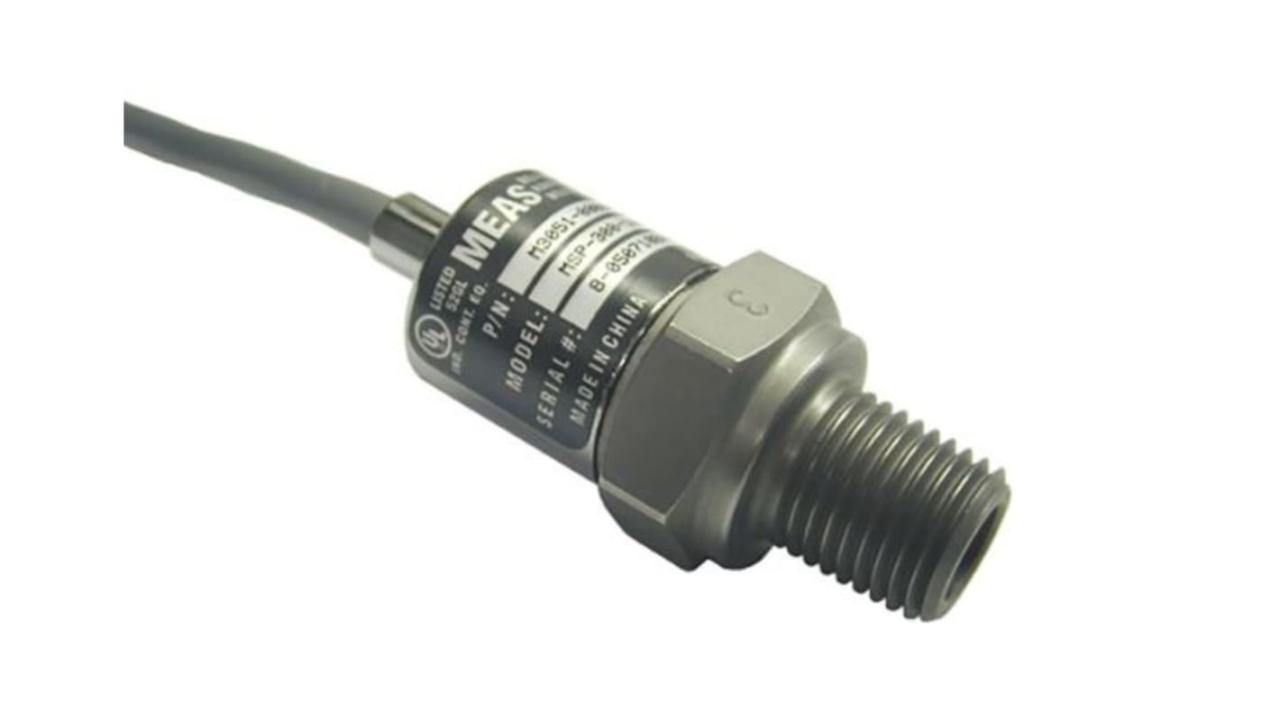 TE Connectivity MEAS MSP300 Series Pressure Sensor, 0psi Min, 100psi Max, Analogue Output, Gauge Reading