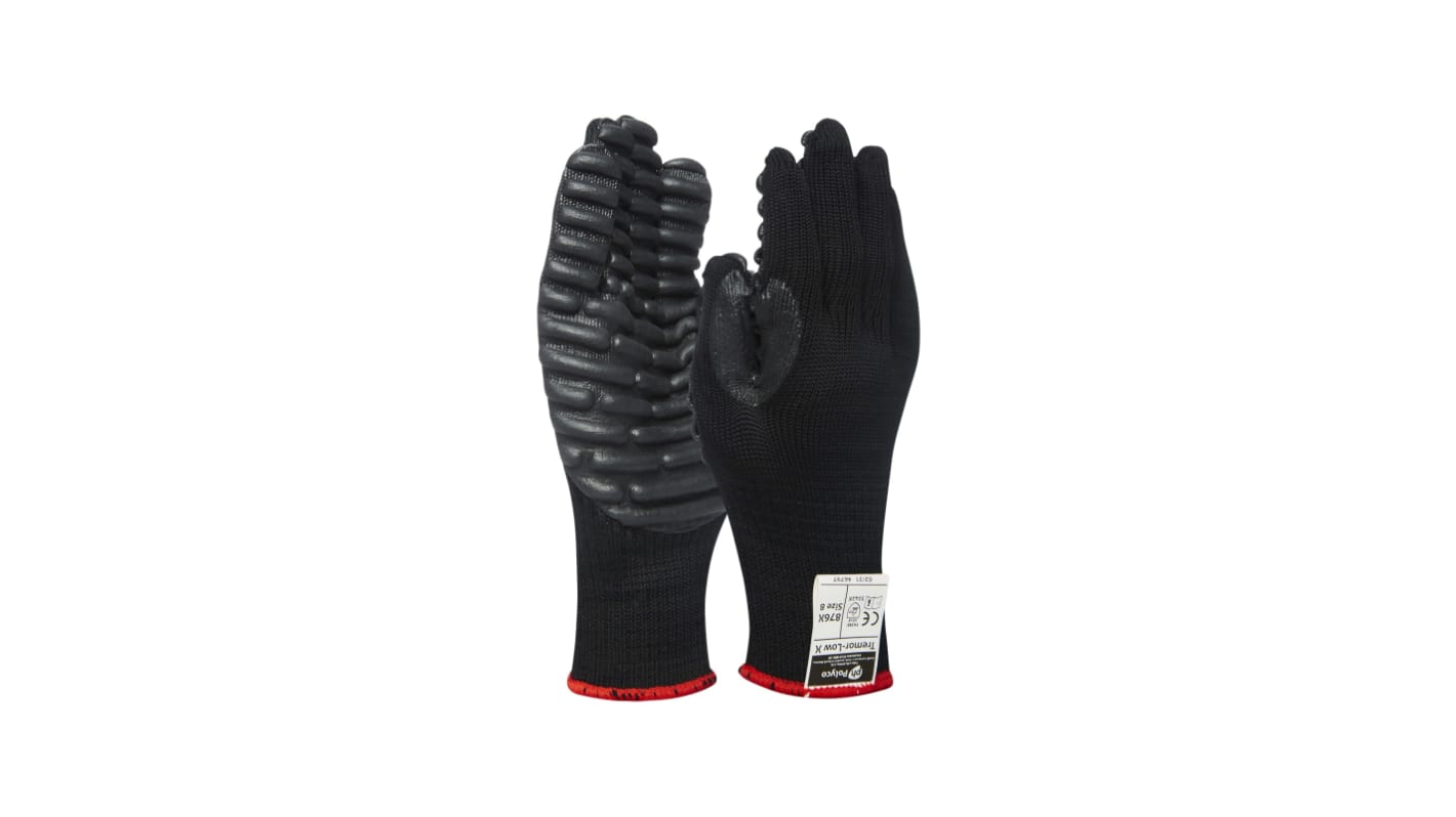 Polyco Healthline Handschuhe für Präzisionsarbeiten, Größe 8, Vibrationsgeschützt Schwarz