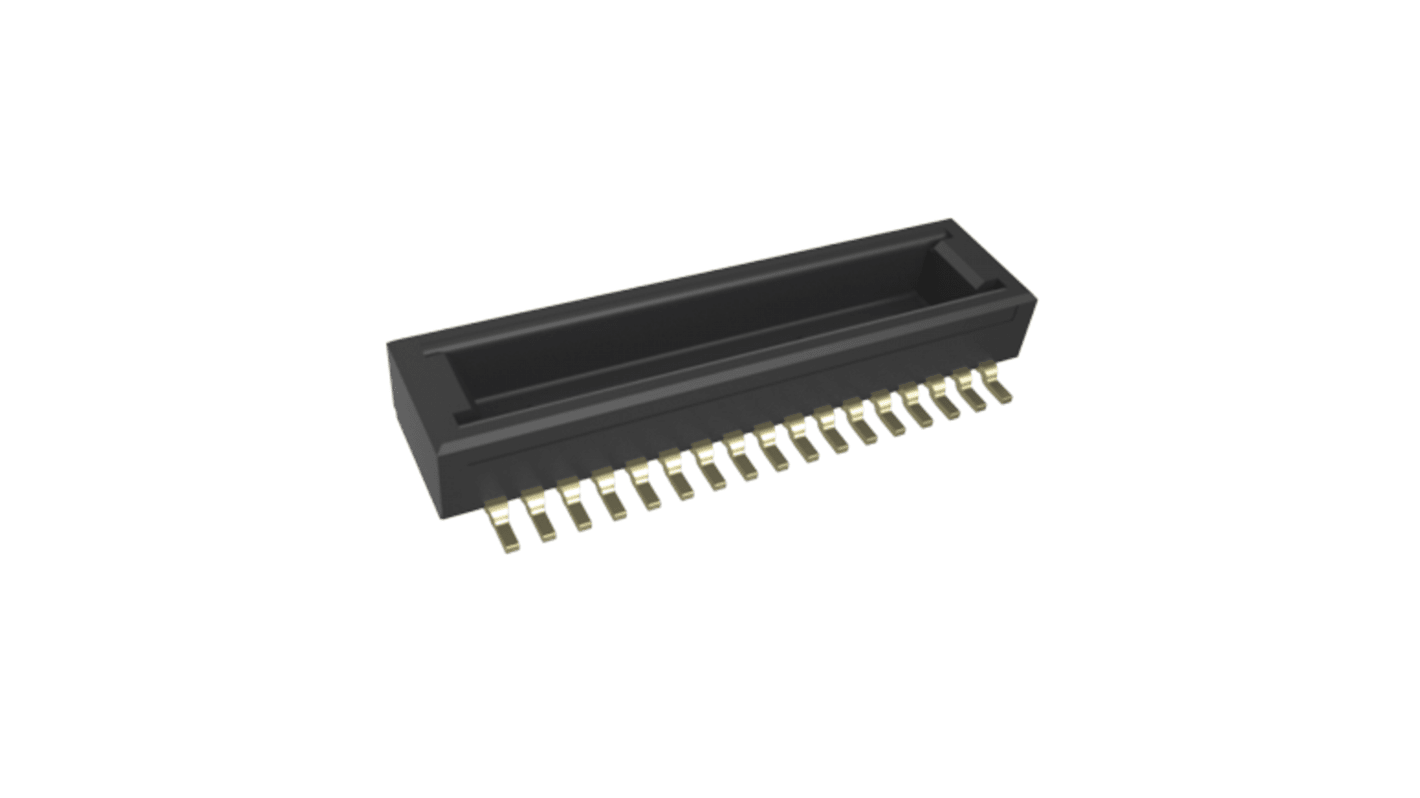 Amphenol Communications Solutions BergStak Series PCB Mount PCB Connector, 30-Contact, 2-Row, 0.4mm Pitch, Pin