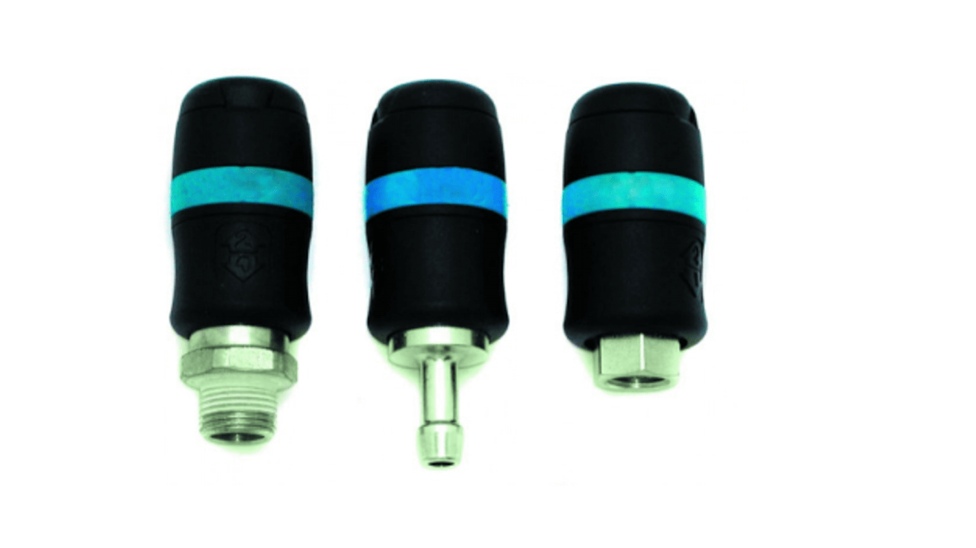 SAM Stainless Steel Female Safety Quick Connect Coupling, 1/4 in Female Threaded