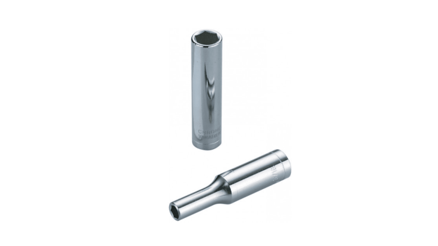 SAM 1/4 in Drive 14mm Deep Socket, 6 point, 50 mm Overall Length
