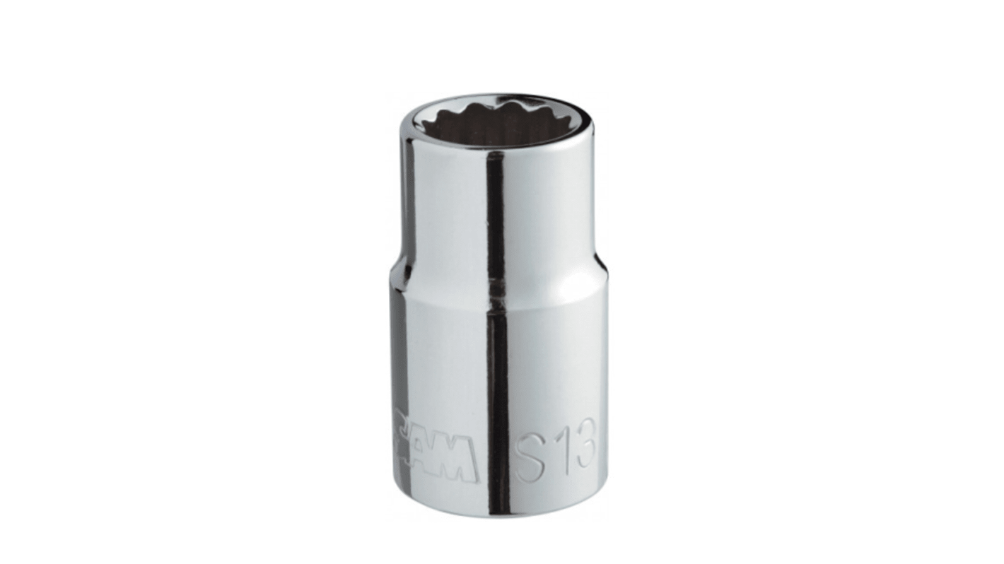 SAM 1/2 in Drive 14mm Standard Socket, 12 point, 38 mm Overall Length