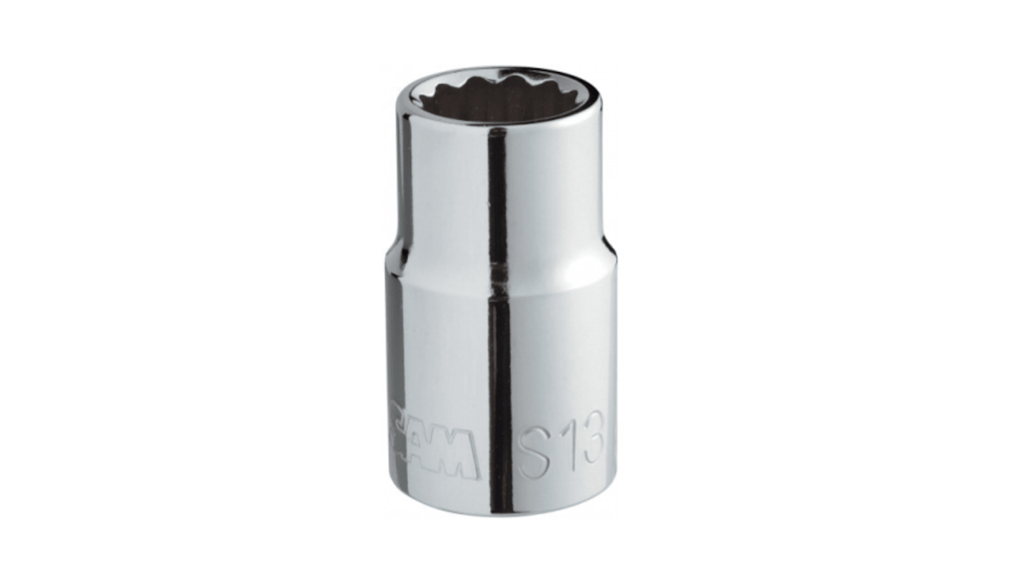 SAM 1/2 in Drive 21mm Standard Socket, 12 point, 38 mm Overall Length