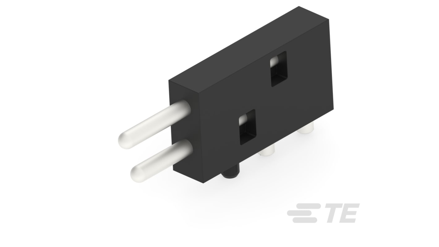 TE Connectivity hátlapi tápcsatlakozó ICCON sorozat, távolság: 6mm, 2 érintkezős, 1 soros, Derékszögű, PIN, lezárás: