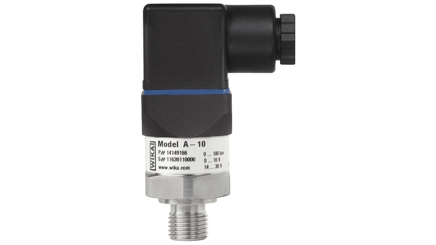 WIKA A-10 Series Pressure Sensor, -50mbar Min, 50mbar Max, Absolute, Gauge, Vacuum Reading