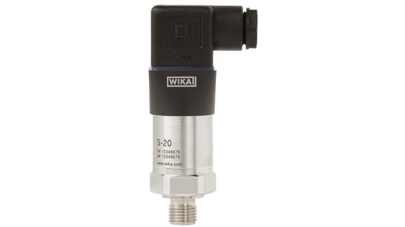 WIKA S-20 Series Pressure Sensor, 0bar Min, 750bar Max, Absolute, Gauge, Vacuum Reading