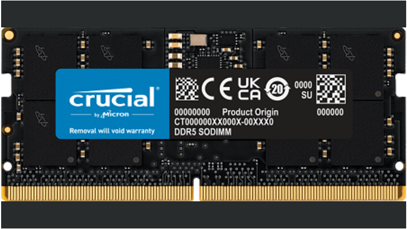 Crucial RAM (ランダムアクセスメモリ）, 16 GB, 5200Mbit/s, DDR5, CT16G52C42S5
