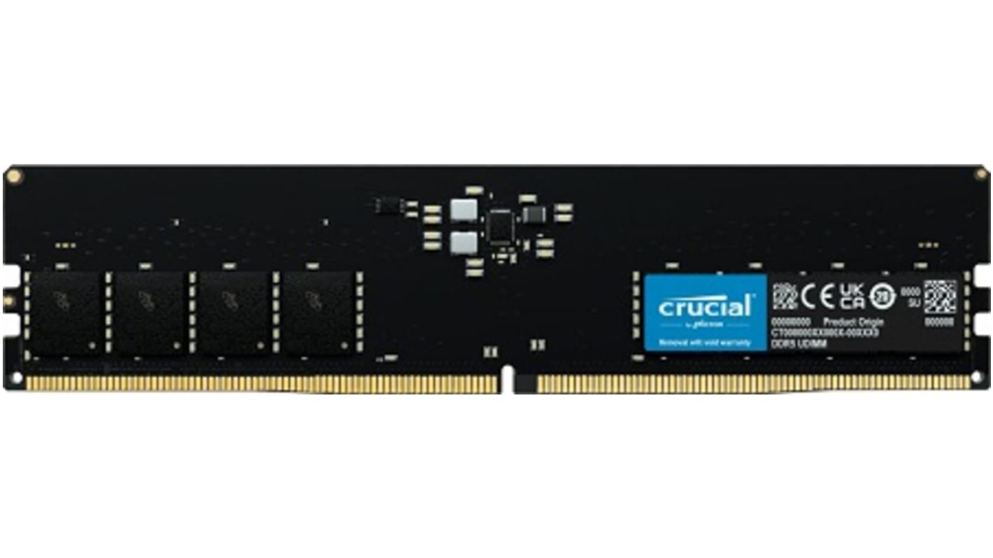 Crucial 台式机内存, 16 GB, DDR5, 5200Mbit/s, UDIMM插槽