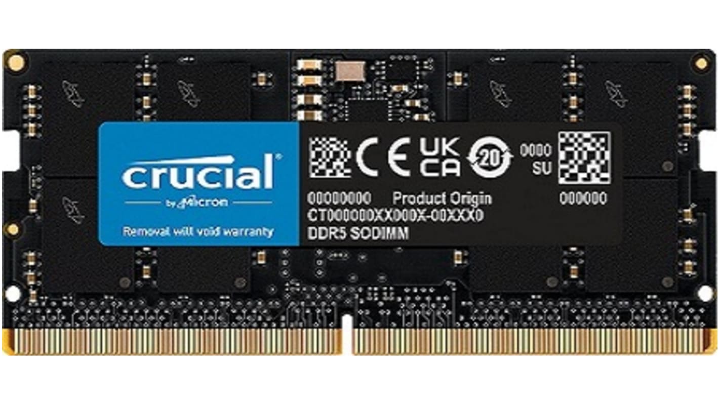 Crucial Arbeitsspeicher für Desktop, 16 GB, 5600Mbit/s DDR5,  industrietauglich UDIMM