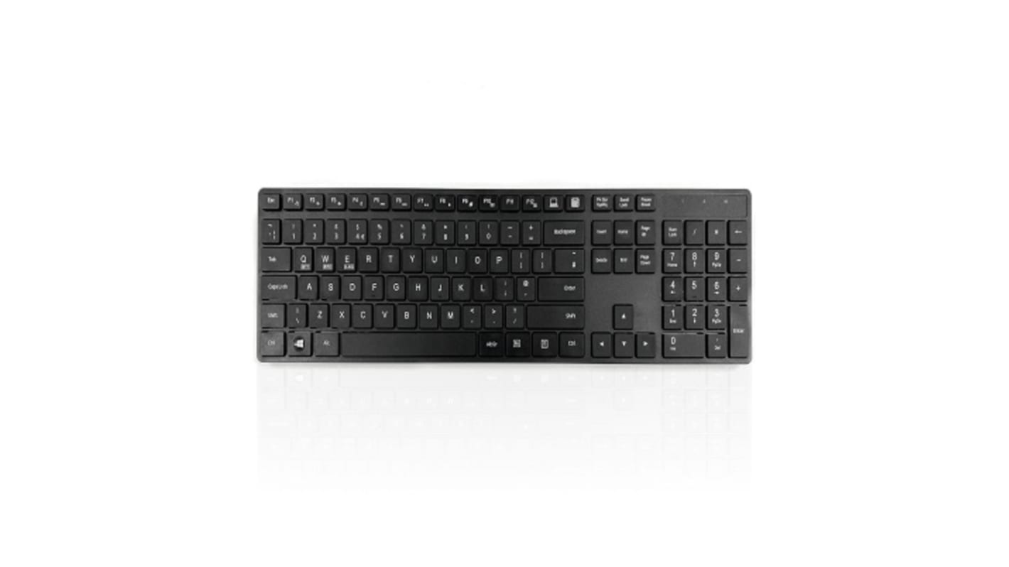 Ceratech 301BLACK Wired USB Slimline Keyboard, QWERTY, Black