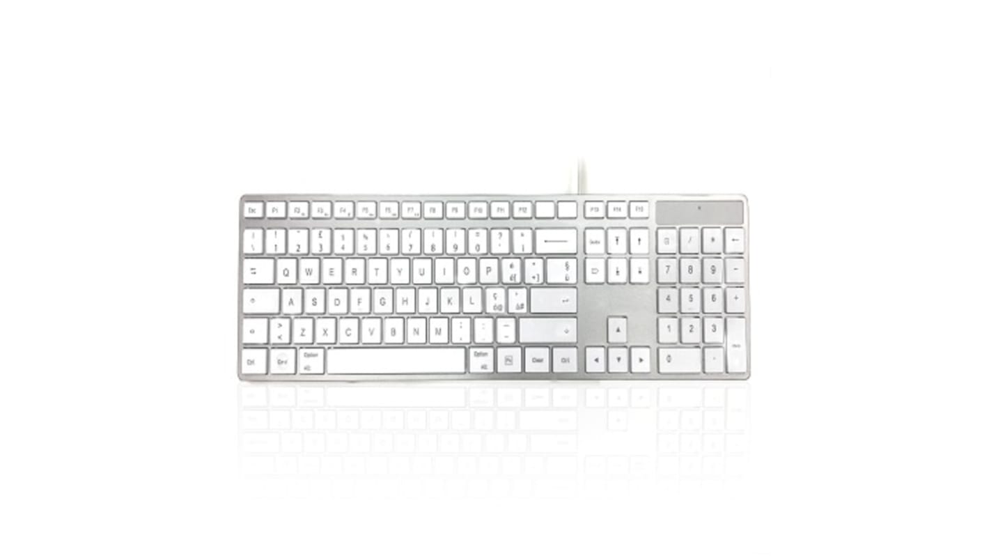 Ceratech 301C MAC Wired USB Mac Keyboard, QWERTY, White