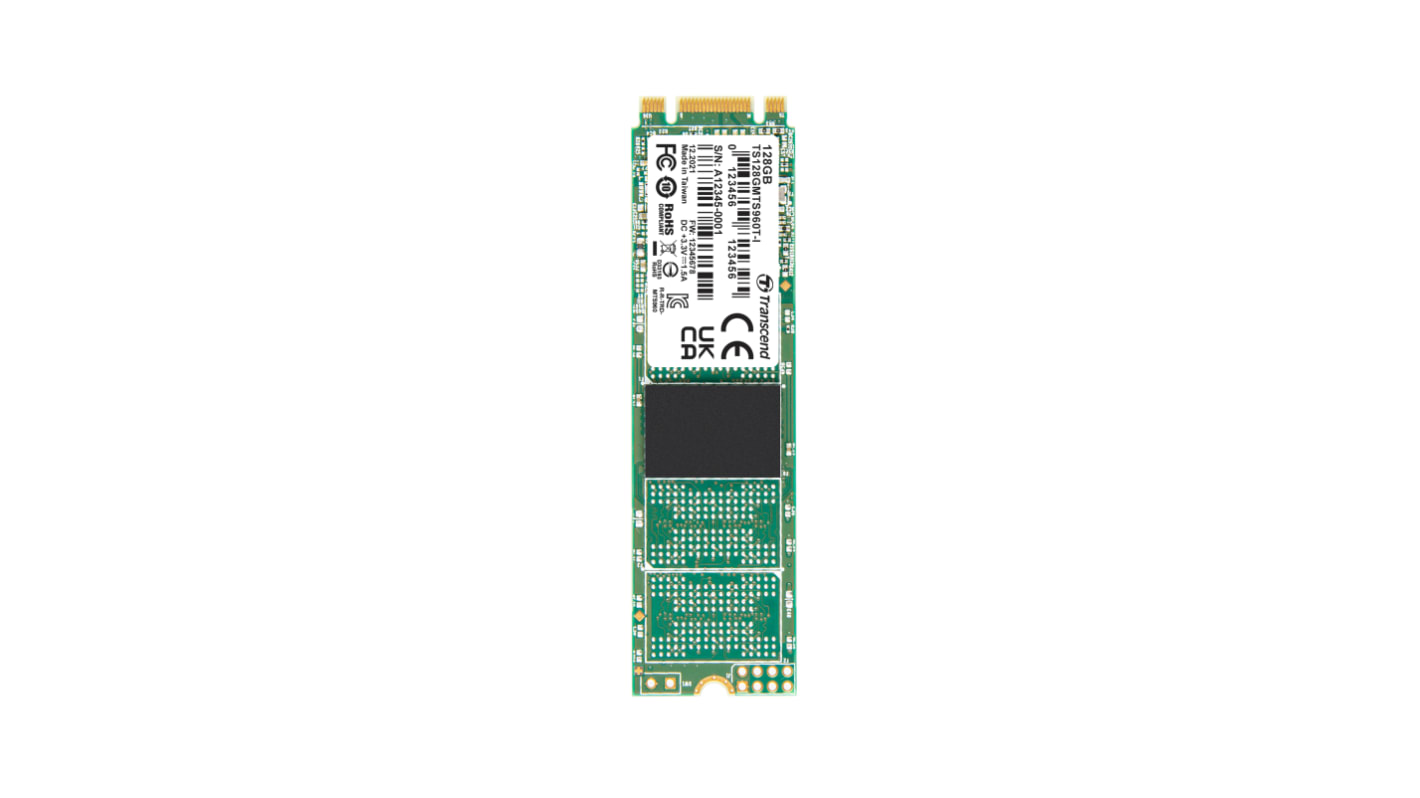 Transcend MTS960T-I, M.2 2280 Intern HDD-Festplatte SATA III Industrieausführung, 3D TLC, 128 GB, SSD