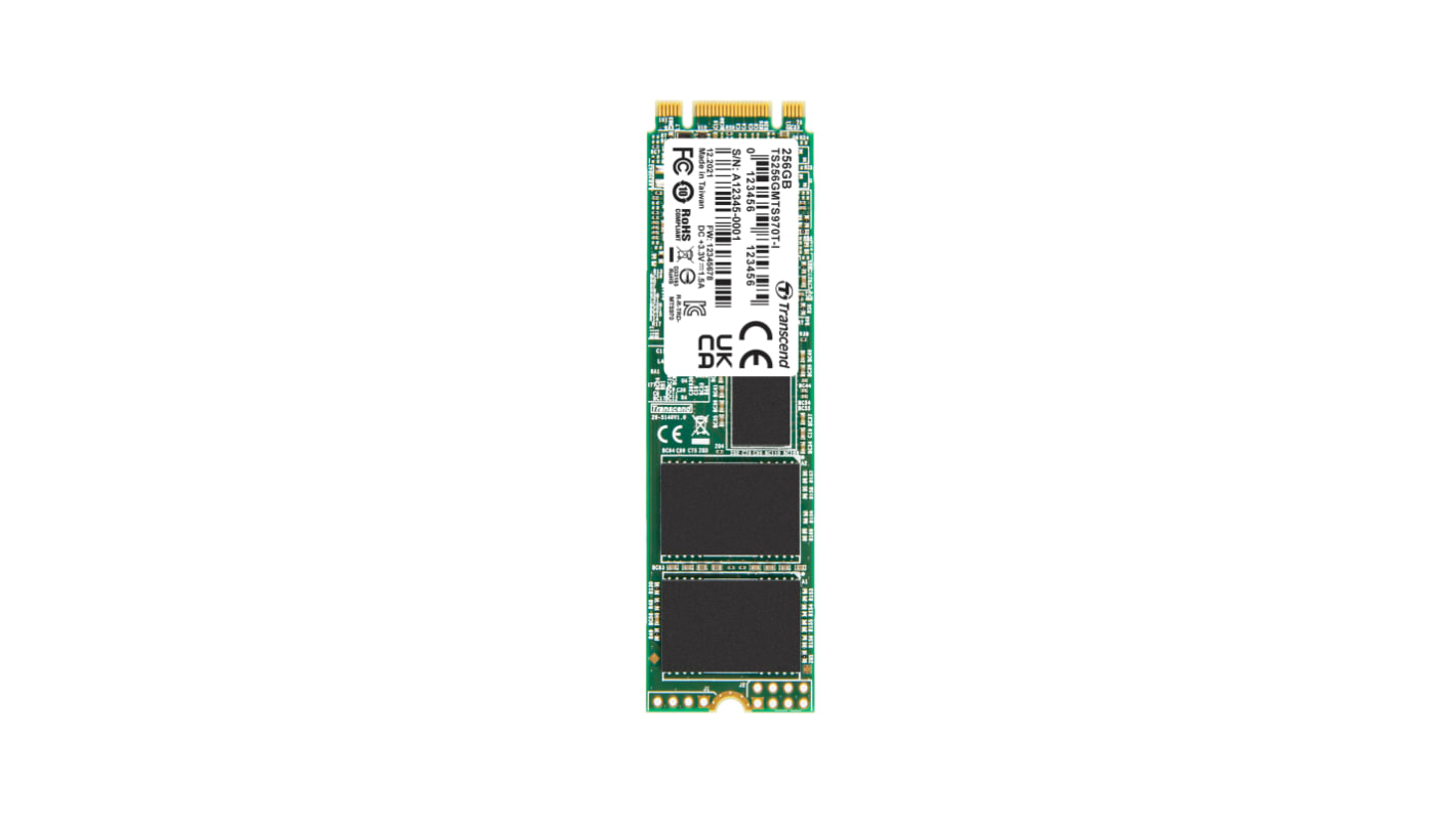 Transcend MTS970T-I, M.2 2280 Intern HDD-Festplatte SATA III Industrieausführung, 3D TLC, 256 GB, SSD