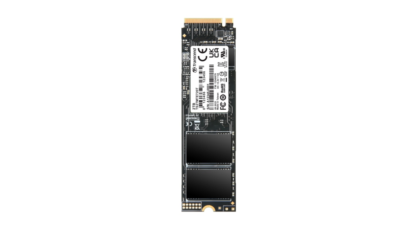 Transcend MTE720T, M.2 2280 Intern HDD-Festplatte NVMe PCIe Gen 4 x 4 Industrieausführung, 3D TLC, 2 TB, SSD