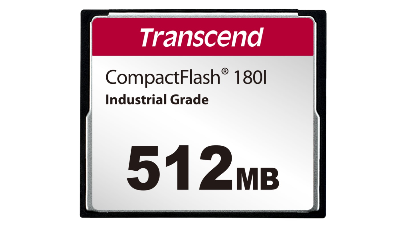 Transcend CF180I CompactFlash Industrial 512 MB SLC Compact Flash Card