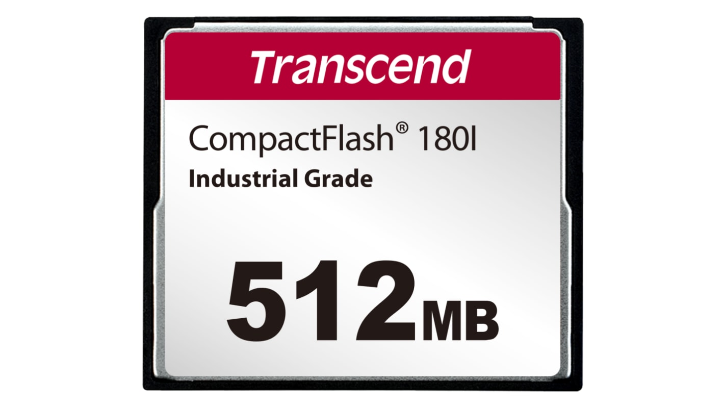 Transcend CF180I Speicherkarte, 512 MB Industrieausführung, CompactFlash, SLC