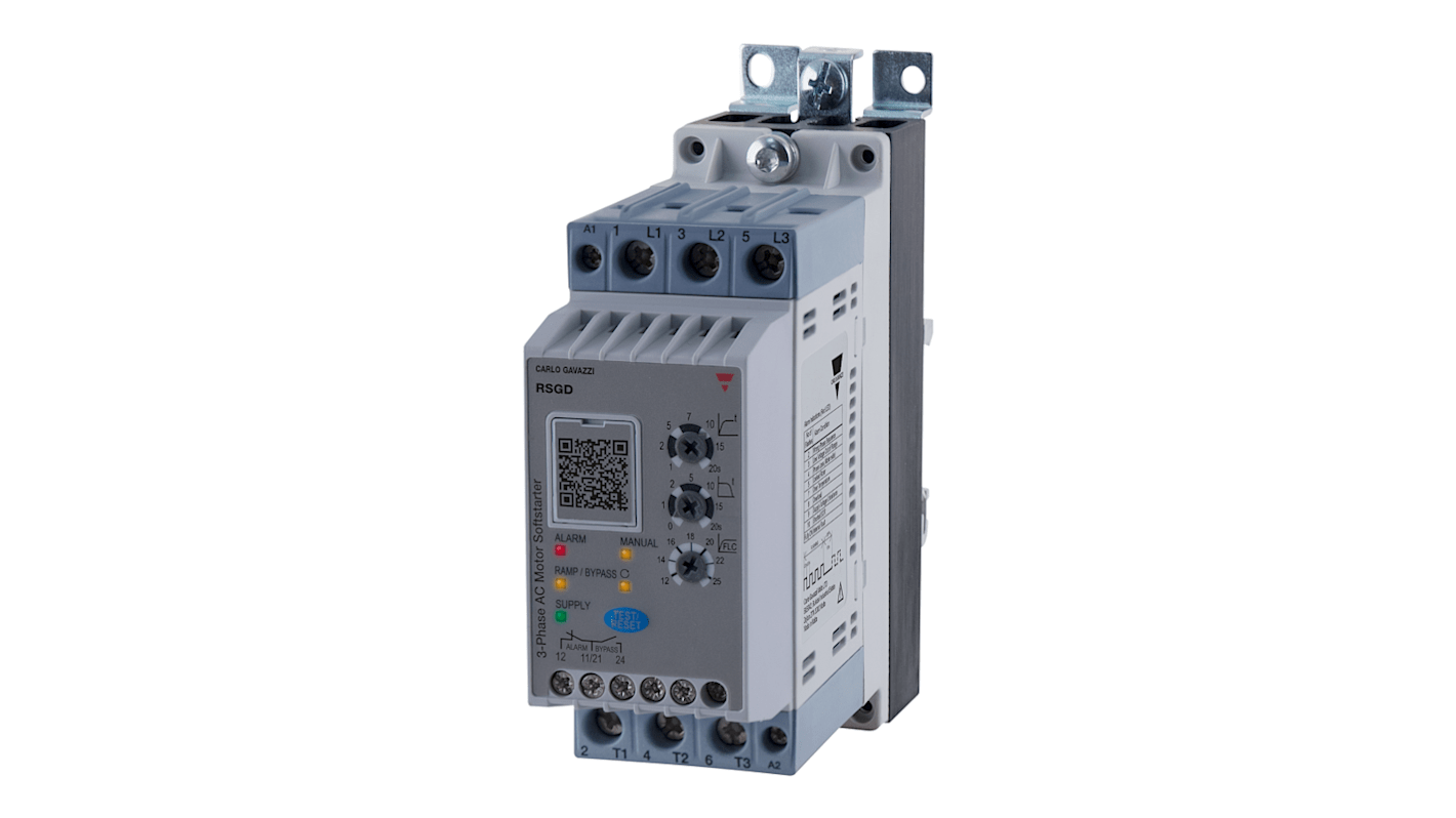 Arrancador suave Carlo Gavazzi RSGD, 25 A, 400 V, 25 amperios, trifásico, IP20