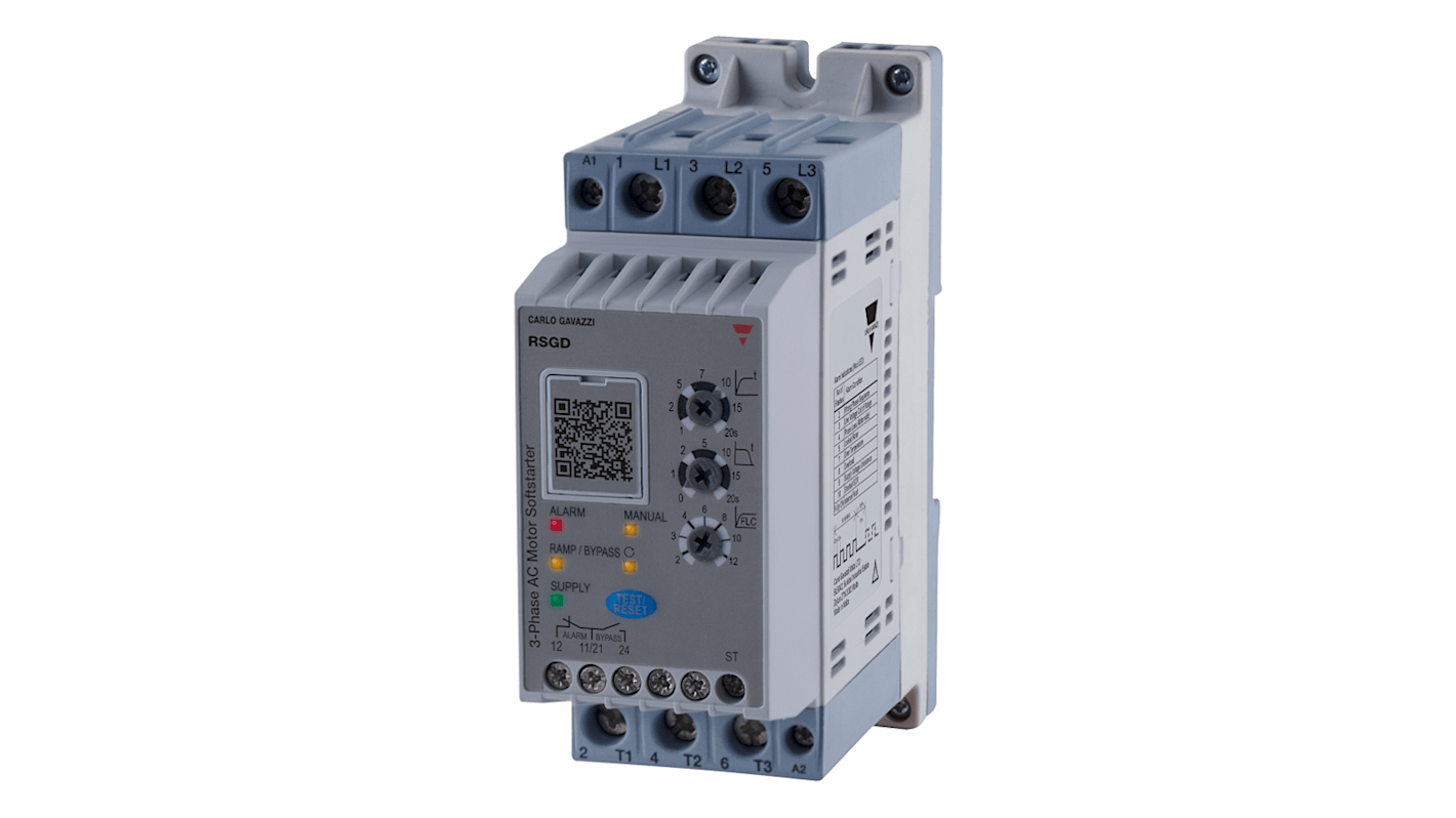 Carlo Gavazzi RSGD Soft Starter, 45 Amps, 600 V, 3 Phase, IP20