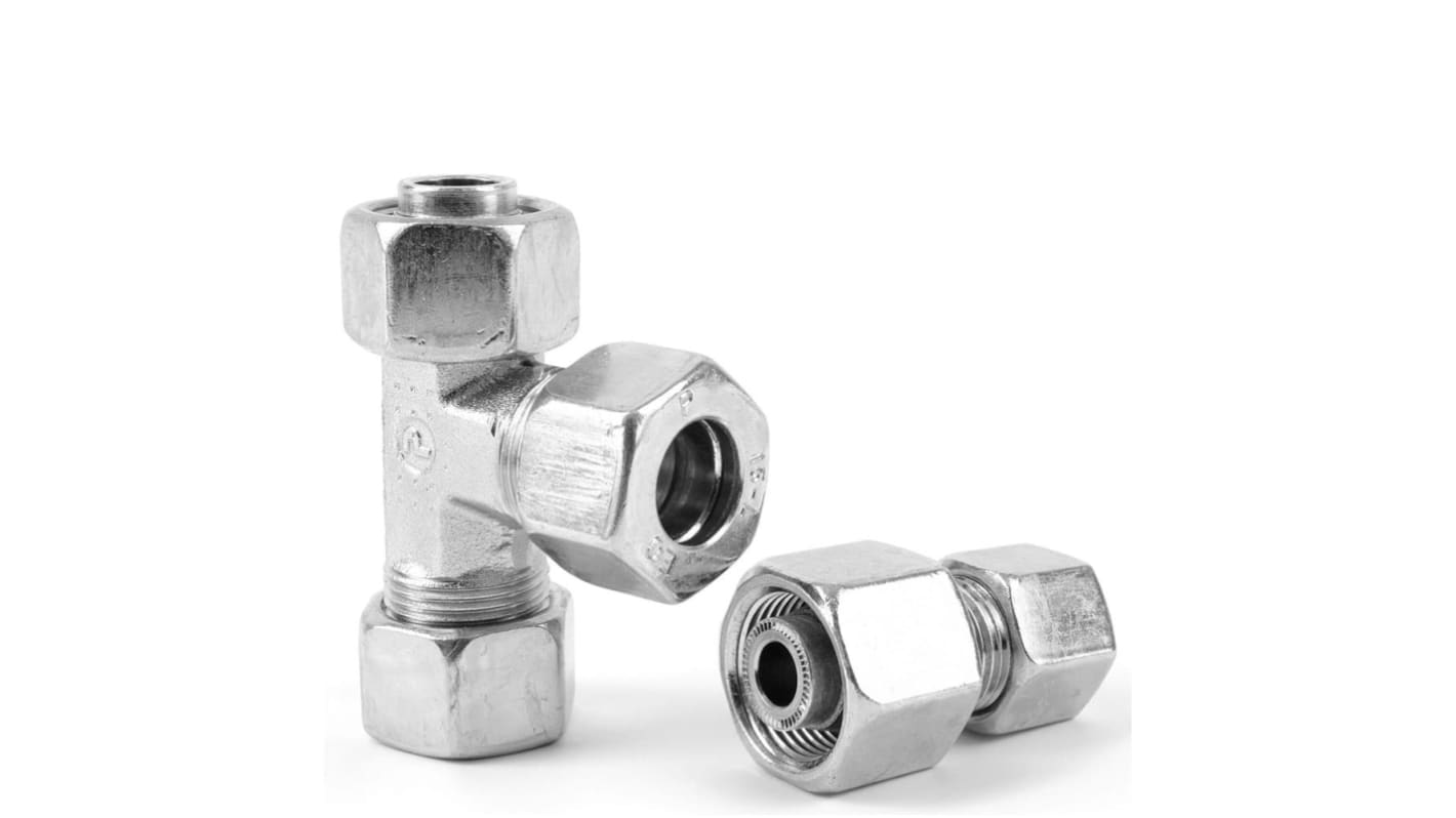 Racor hidráulico, Parker, EW42LOMDCF, Connector A DIN cónico a 24º macho, Connector B DIN cónico a 24º macho
