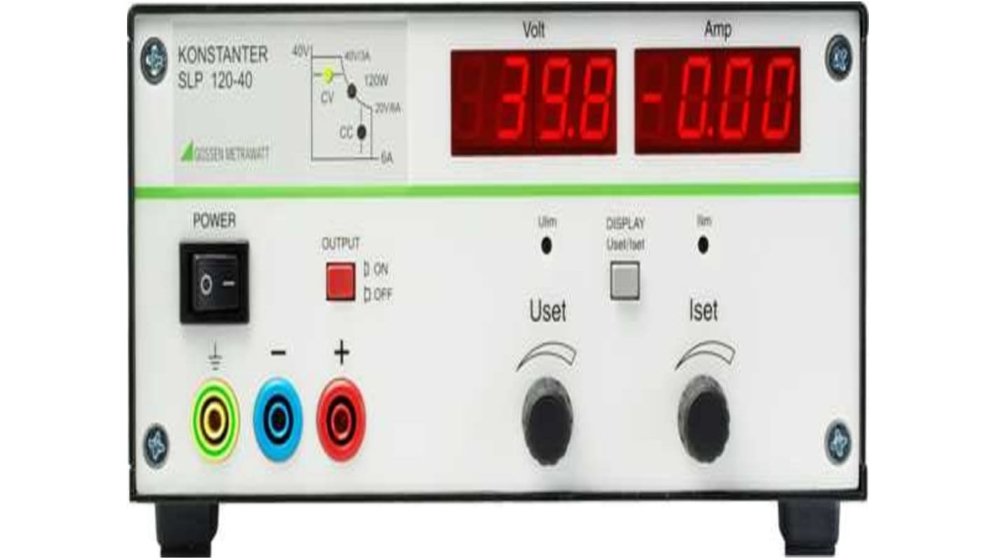 Gossen Metrawatt SLP Series Laboratory Power Supply, 0 → 40V, 0 → 6A, 1-Output, 120W